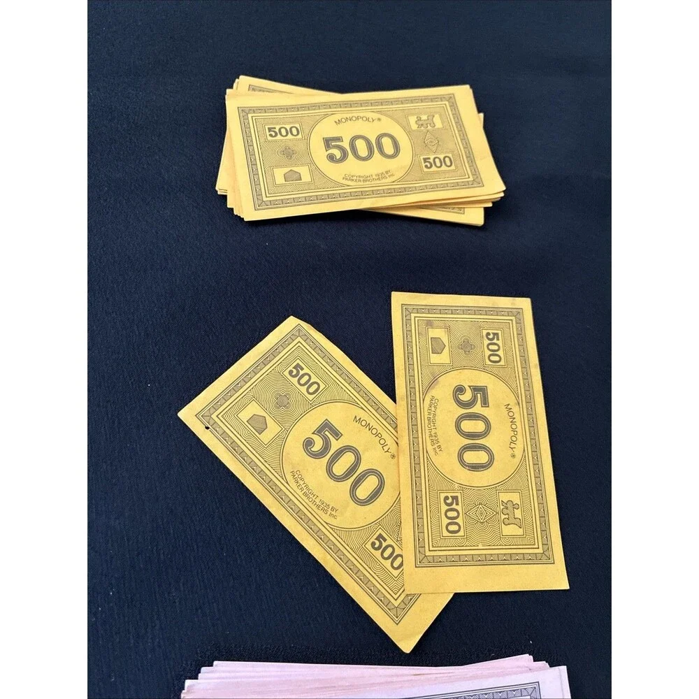 1973 Monopoly Board Game Replacement Paper Money Cash Dollars Bills Currency